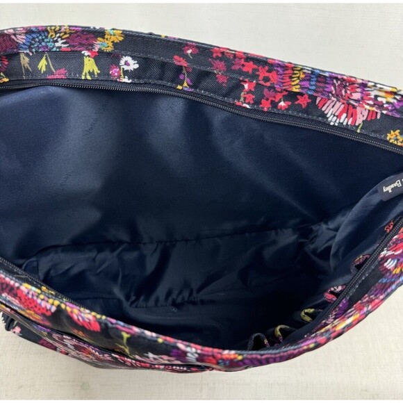 Vera Bradley Essential Messenger Bag & Ultimate Card Case Midnight Wildflowers - Picture 5 of 16